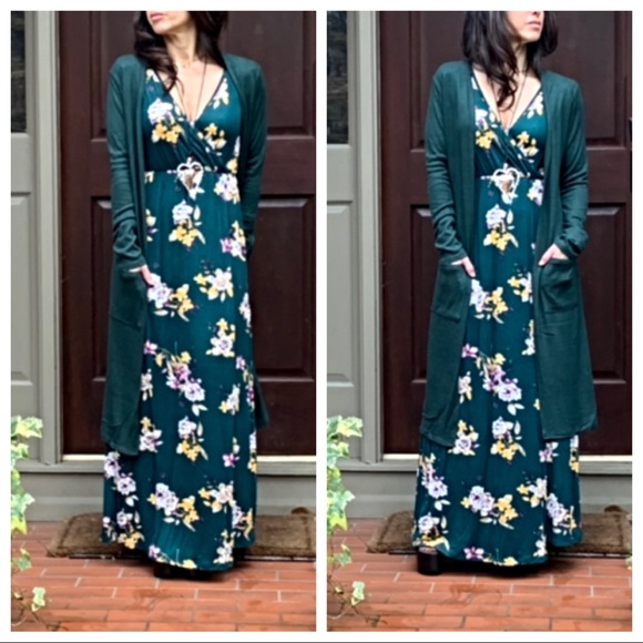 ✨LAST ONE✨Gorgeous hunter green pocket duster - Picture 6 of 8